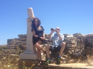 mykonos biennale 2013, lydia venieri and dimitris vassilakis on delos - 23rd june